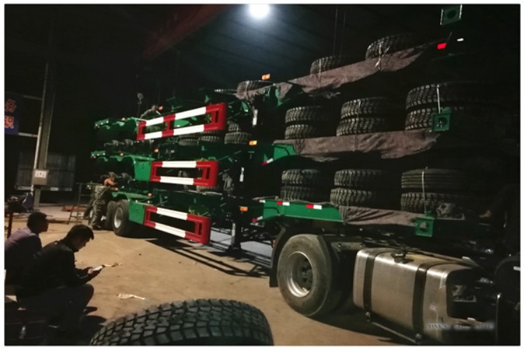 3 Axles 40 Ft Skeletal Container Semi Trailer for Sale in Ghana