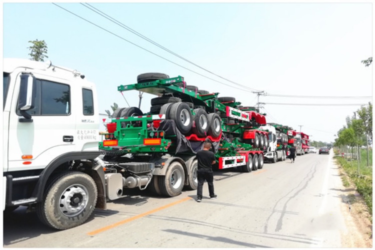 3 Axles 40 Ft Skeletal Container Semi Trailer for Sale in Ghana