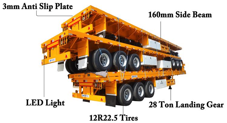 Patec Tri Axle 40 Foot Flatbed Trailer for Sale In Jamaica